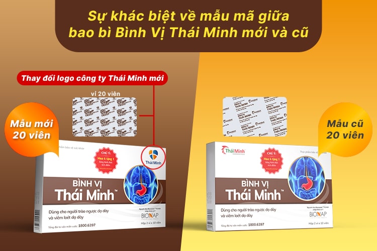Thông báo thay đổi mẫu mã bao bì sản phẩm TPBVSK Bình Vị Thái Minh dạng lọ 80 viên và dạng hộp 20 viên 4